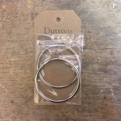 Metal Curtain/Macramé Rings - 50mm x 3.8mm - Silver - Pack of 2
