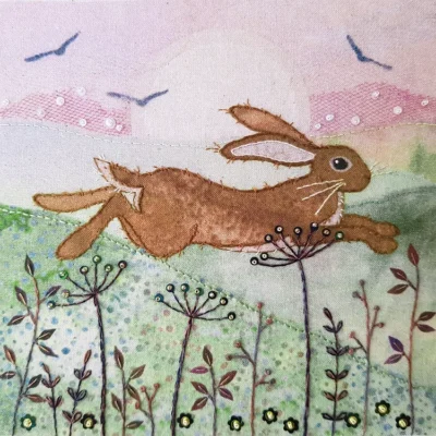 Leaping Hare - Embroidery Kit - Beaks and Bobbins